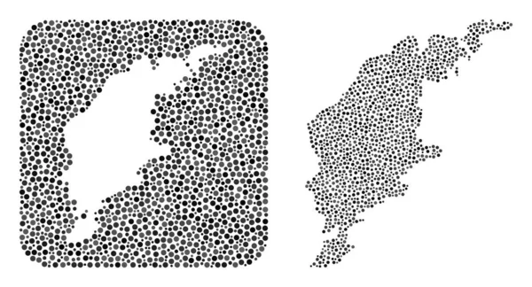 Kaart van Gotland Eiland - Dotted Collage with Hole — Stockvector