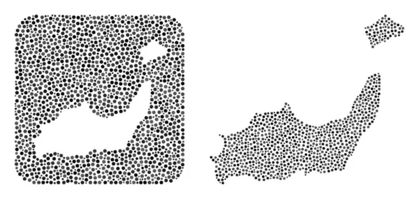 Χάρτης των Νήσων Ινάγκουα - Dotted Collage με Stencil — Διανυσματικό Αρχείο