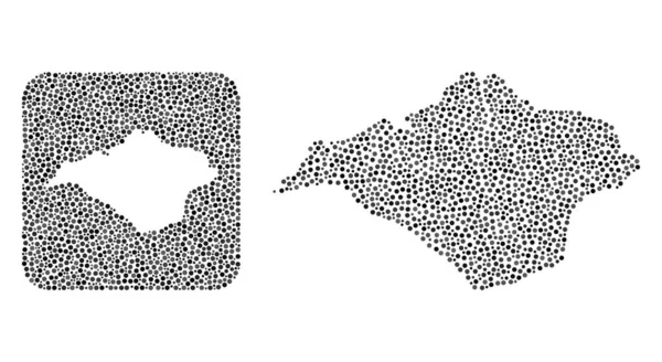 Wight Adası Haritası- Çıkarılan Boşluklu Noktalı Mozaik