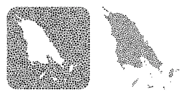 Koh Chang Haritası - Çıkarılan Boşluklu Dot Mozaiği — Stok Vektör