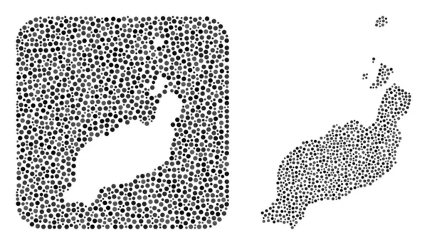 Lanzarote Adaları Haritası - Delikli Noktalı Kolaj
