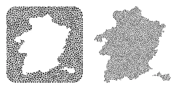 Mapa de Limburgo Provincia - Dot Collage con agujero — Archivo Imágenes Vectoriales