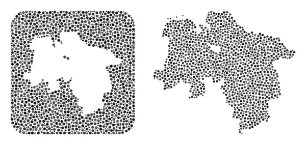 Mapa del estado de Baja Sajonia - Collage punteado con agujero — Archivo Imágenes Vectoriales