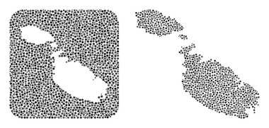 Malta Haritası - Kalıplı Nokta Kolajı