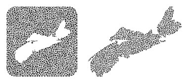 Nova Scotia Eyaleti Haritası - Çıkarılan Boşluklu Dot Mozaiği