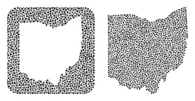 Ohio Eyaleti Haritası - Çıkarılan Boşluklu Nokta Kolajı