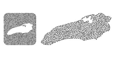 Ontario Gölü Haritası - Şablonlu Noktalı Kolaj
