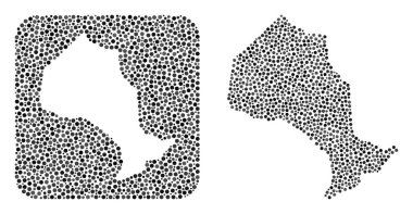 Ontario Eyaleti Haritası - Çıkarılan Boşluklu Nokta Kolajı