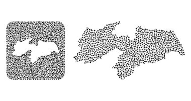 Paraiba Durumu Haritası - Çıkarılmış Boşluklu Noktalı Kolaj