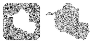 Rondonia Eyaleti Haritası - Delikli Dot Mozaiği