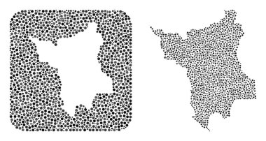 Roraima Eyaleti Haritası - Şablonlu Noktalı Mozaik
