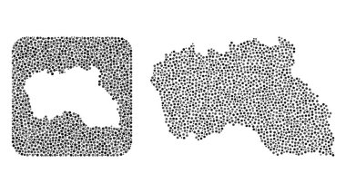 Santa Maria Adası Haritası - Şablonlu Nokta Kolajı