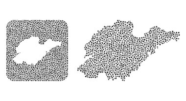 Shandong Eyaleti Haritası - Çıkarılan Boşluklu Nokta Kolajı
