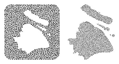 Şangay Belediyesi Haritası - Delikli Mozaik Noktası