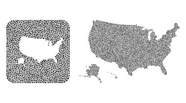 ABD Bölgelerinin Haritası - Çıkarılan Boşluklu Dot Mozaiği