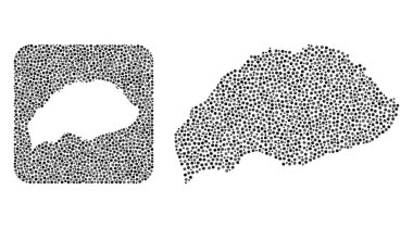 Wrangel Adası Haritası - Şablonlu Nokta Kolajı