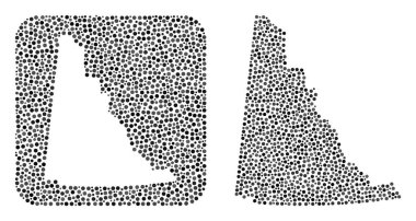 Yukon Eyaleti Haritası - Stencil 'li Dot Mozaiği