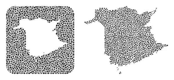 Mapa de Provincia de Nuevo Brunswick - Dot Mosaic with Stencil — Archivo Imágenes Vectoriales