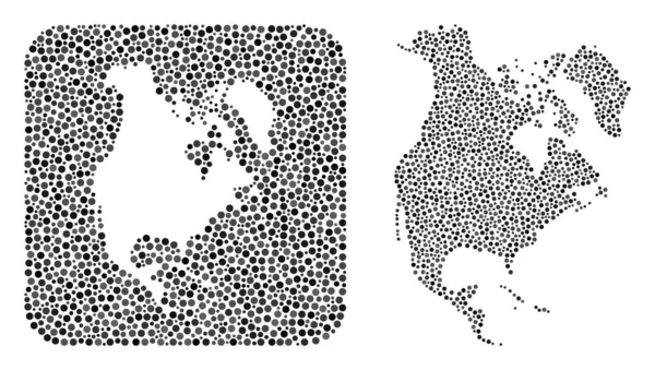 Carte de l'Amérique du Nord - Collage pointillé avec trou — Image vectorielle