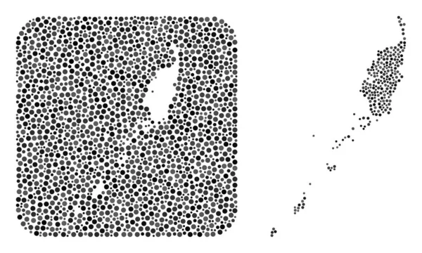 Palau-szigetek térképe - Dot Collage with Stencil — Stock Vector