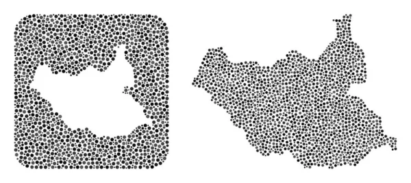 Güney Sudan Haritası- Çıkarılmış Boşluklu Noktalı Mozaik