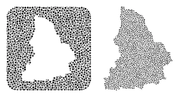 Mapa de la región de Sverdlovsk - Mosaico punteado con Plantilla — Archivo Imágenes Vectoriales