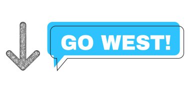 Kaydırılmış Go West Sohbet Çerçevesi ve Ağ Ağı Oku Aşağı Simgesi
