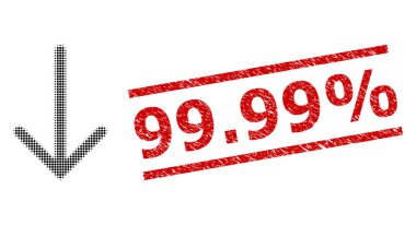 İmdat% 99.99 Mühür Damgası ve Yarım Tonda Noktalanmış Ok