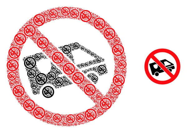 Proibito pattuglia auto frattale Icona Composizione — Vettoriale Stock
