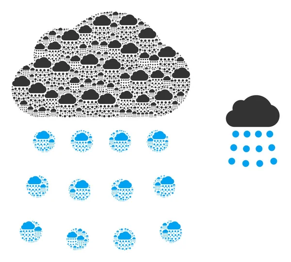 Rain Cloud Recursion Icon Composición — Vector de stock