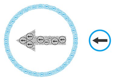 Sol Yuvarlak Ok Fraktal Simgesi Mozaiği