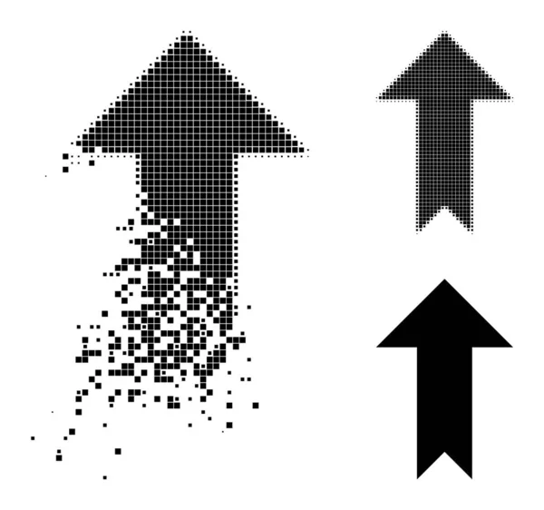Danni e mezzitoni Pixelated Arrow Up Icon — Vettoriale Stock