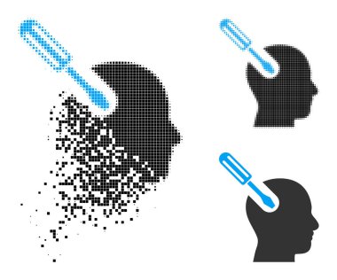 Kaybolma ve Yarıtonlama Pixelated Beyin Aracı Kabartması