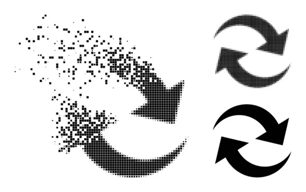 Refresh Arrows Icon Burst and Halftone Dot — стоковый вектор