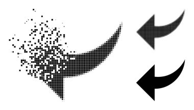 Dağılmış ve YarıTonlama Noktalı Geri Al Simgesi