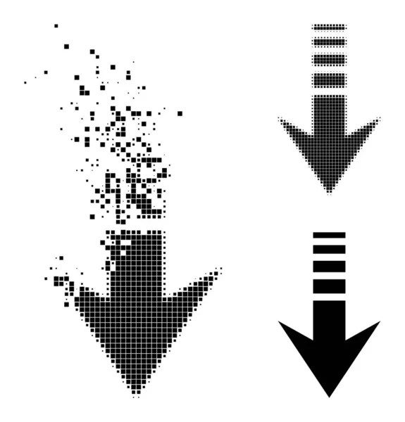 Διαλυμένο και ημίτονο Pixel Send Down Glyph — Διανυσματικό Αρχείο
