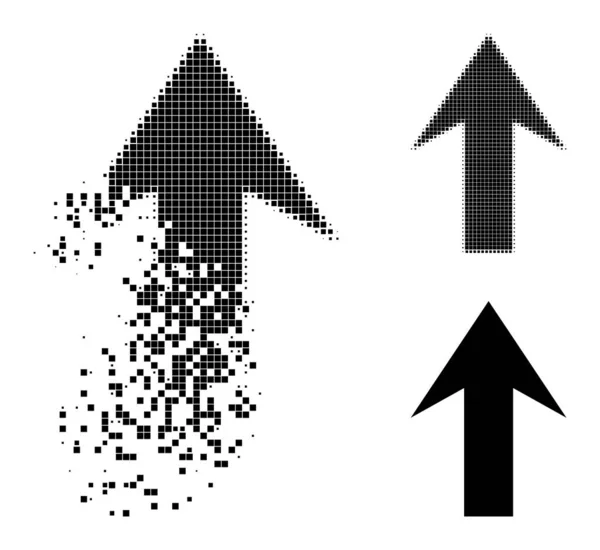 腐蚀和半色调点箭头上升图标 — 图库矢量图片