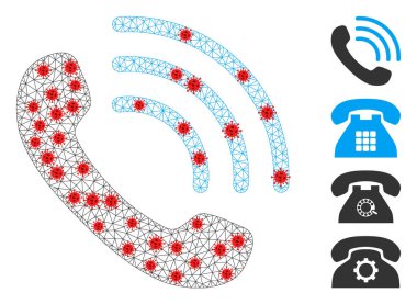 Çokgen Telefon Çerçevesi Bulaşıcı Düğümlü Arama Simgesi