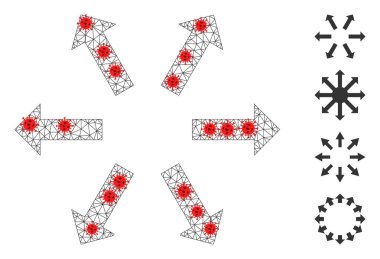 Coronavirus Merkezi ile Çokgen Okları Radyal Oklar Pictogram