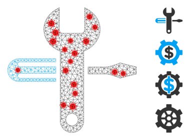 Bulaşıcı Düğümlerle Çokgen Kablo Çerçeve Ayarlama Piktogramı