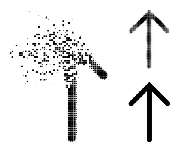 Shredded e meio-tom Pixelated seta para cima ícone —  Vetores de Stock