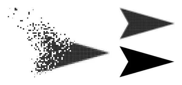 ระเบิดและ Halftone Dotted Arrowhead ขวาไอคอน — ภาพเวกเตอร์สต็อก