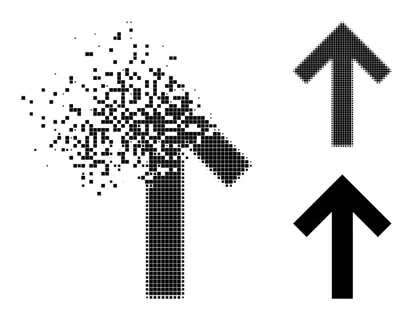 Auflösender und halbtongepunkteter Pfeil nach oben — Stockvektor