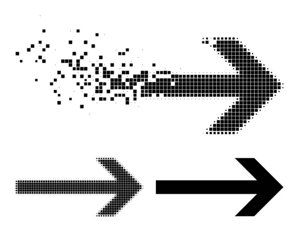 Διαλύοντας και Halftone Pixel Arrow Δεξιά Glyph — Διανυσματικό Αρχείο