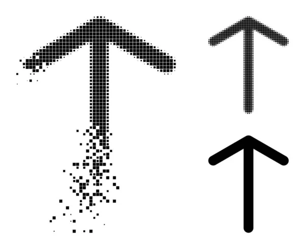 Destruído e meio-tom Dot Arrow Up Glyph —  Vetores de Stock