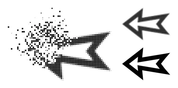 消失和半色调虚空箭头左图标 — 图库矢量图片