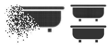 Dust and Halftone Pixel Bathtub Glyph clipart