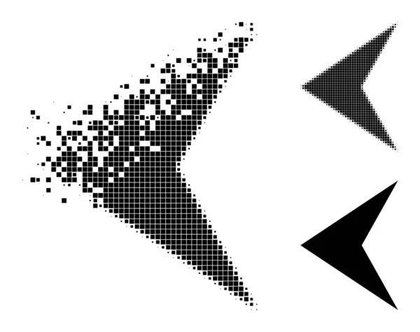 Dommages et demi-teinte Point flèche gauche Glyphe — Image vectorielle