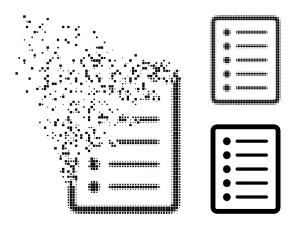 Liste des points disparus et demi-tons Page Icône — Image vectorielle