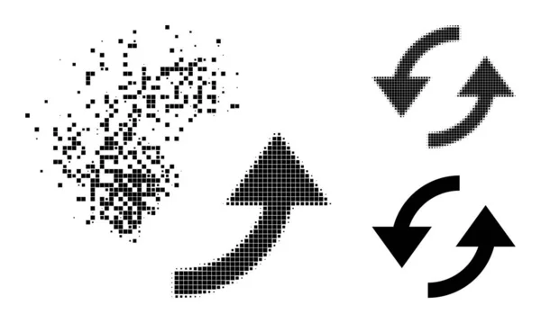 Pixel frammentati e mezzitoni rinfrescano il glifo — Vettoriale Stock